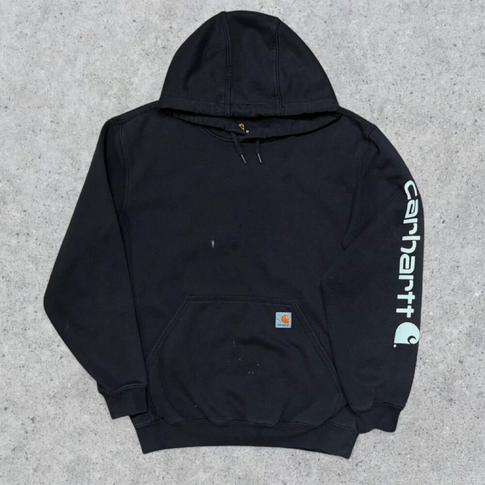 Distressed Carhartt Workwear Hoodie Sweatshirt
